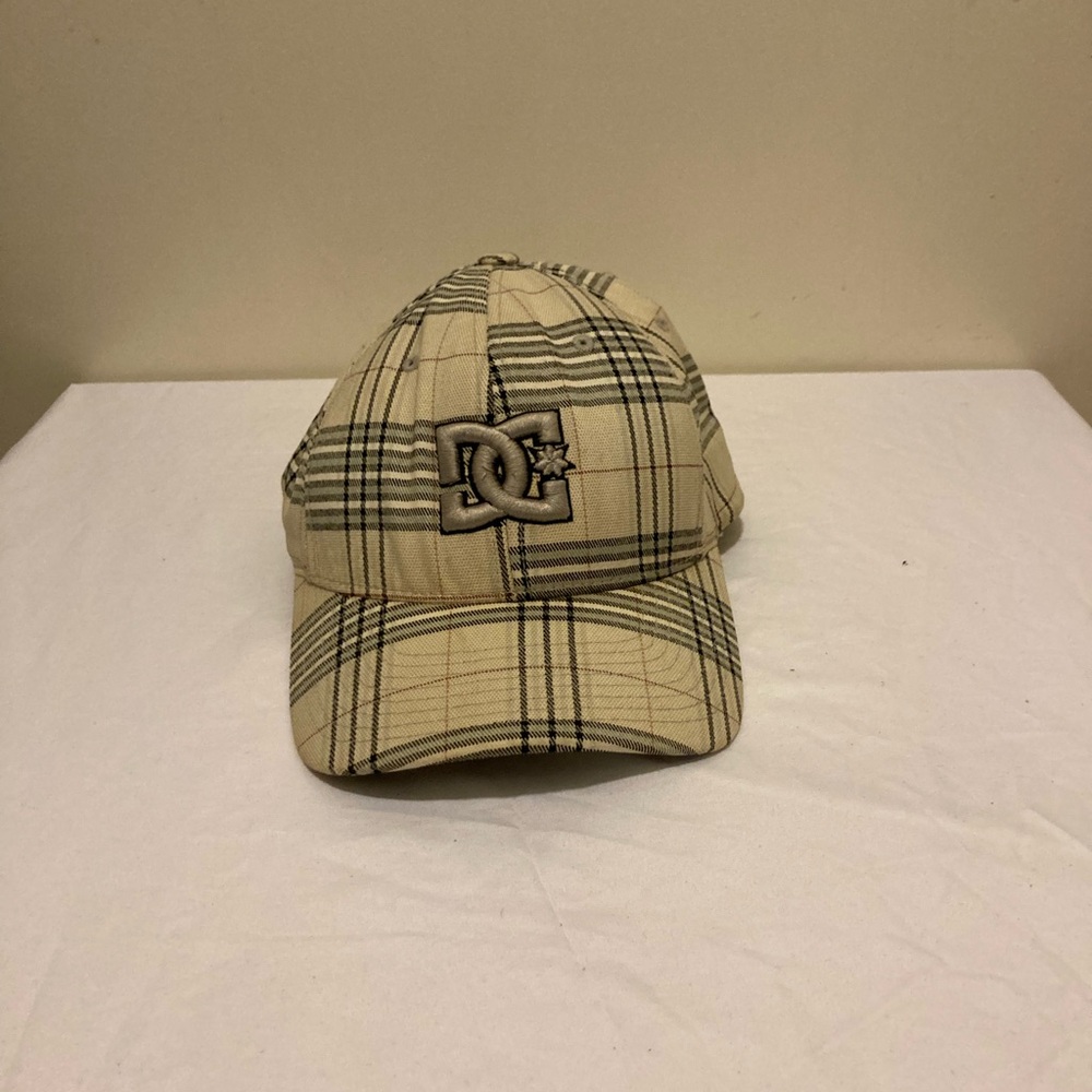 DC Beige Plaid Baseball Cap with Black Accents - Picture 2 of 9